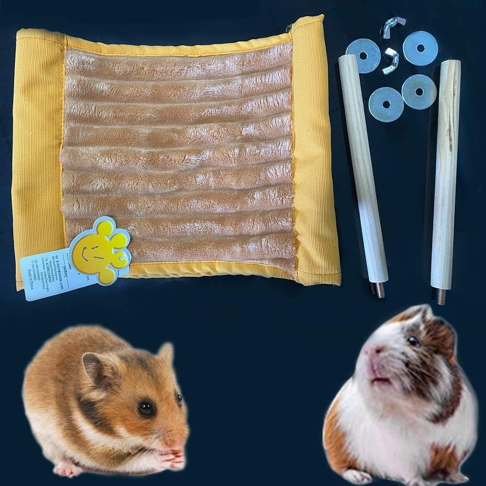 1Piece Warm Hamster Hammock House Mouse Rat Hanging Swing Bed Guinea Pig Cage Bedding Small Pet Animal Double Layer Cage Tent Hut Nest for Winter Mouse Rat Hamster Play Sleep, 9.0×7.4inch