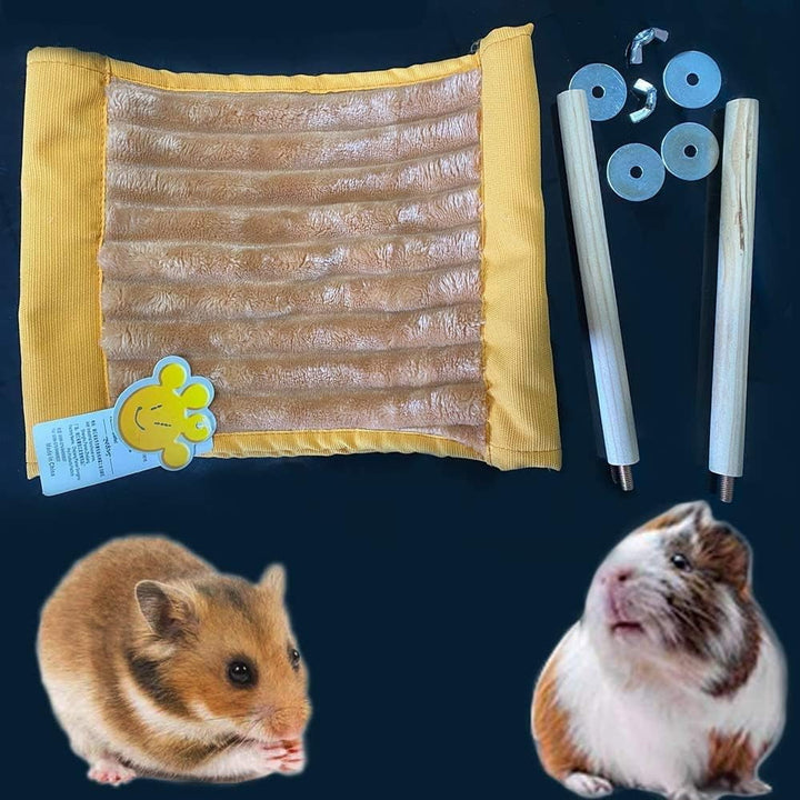 1Piece Warm Hamster Hammock House Mouse Rat Hanging Swing Bed Guinea Pig Cage Bedding Small Pet Animal Double Layer Cage Tent Hut Nest for Winter Mouse Rat Hamster Play Sleep, 9.0×7.4inch