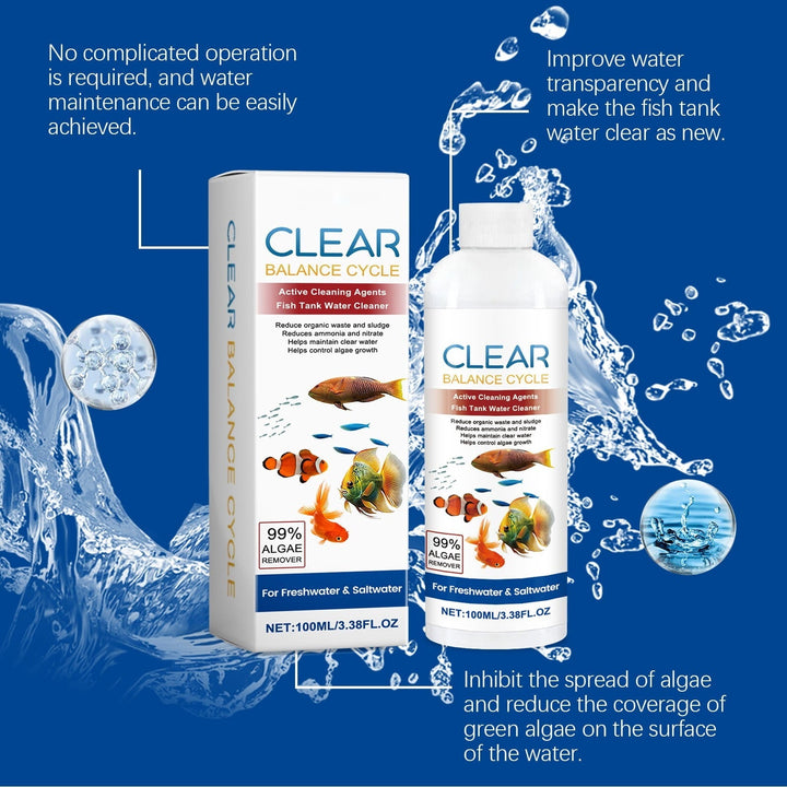 XY Department Store Fish Tank Water Clarifier Cleans Fish Tank Stains And Sludge To Make The Water Clear And Control Growth 100ml