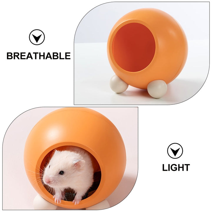 Gong Small Pet Sleep House Chinchillas Warm Nest Hamster Plastic Hideout (Orange)