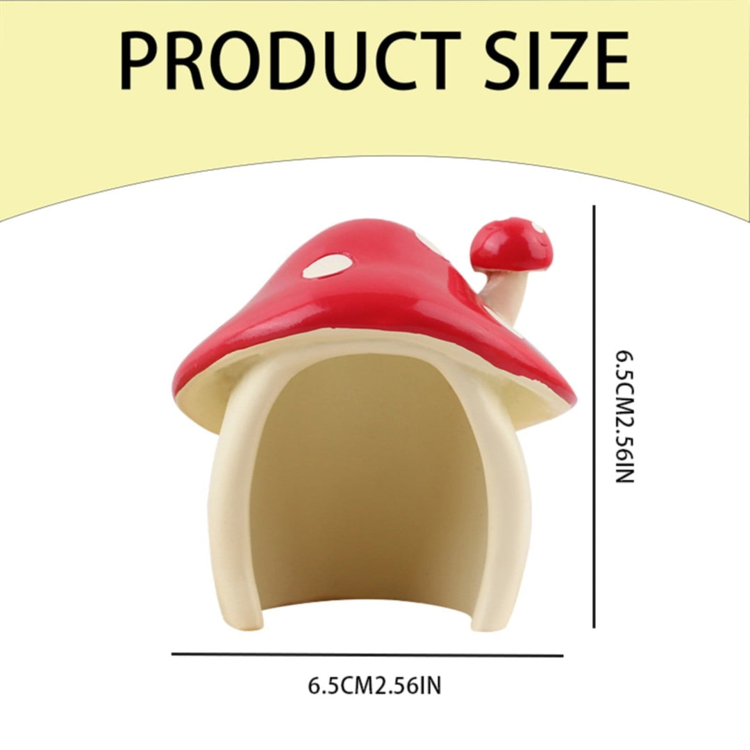 Uanit Pink Mushroom House Resin Ornaments Hamster Jumping Hideout Pet Hamster Decor Pet Enclosure Small Animal Homes and Habitats