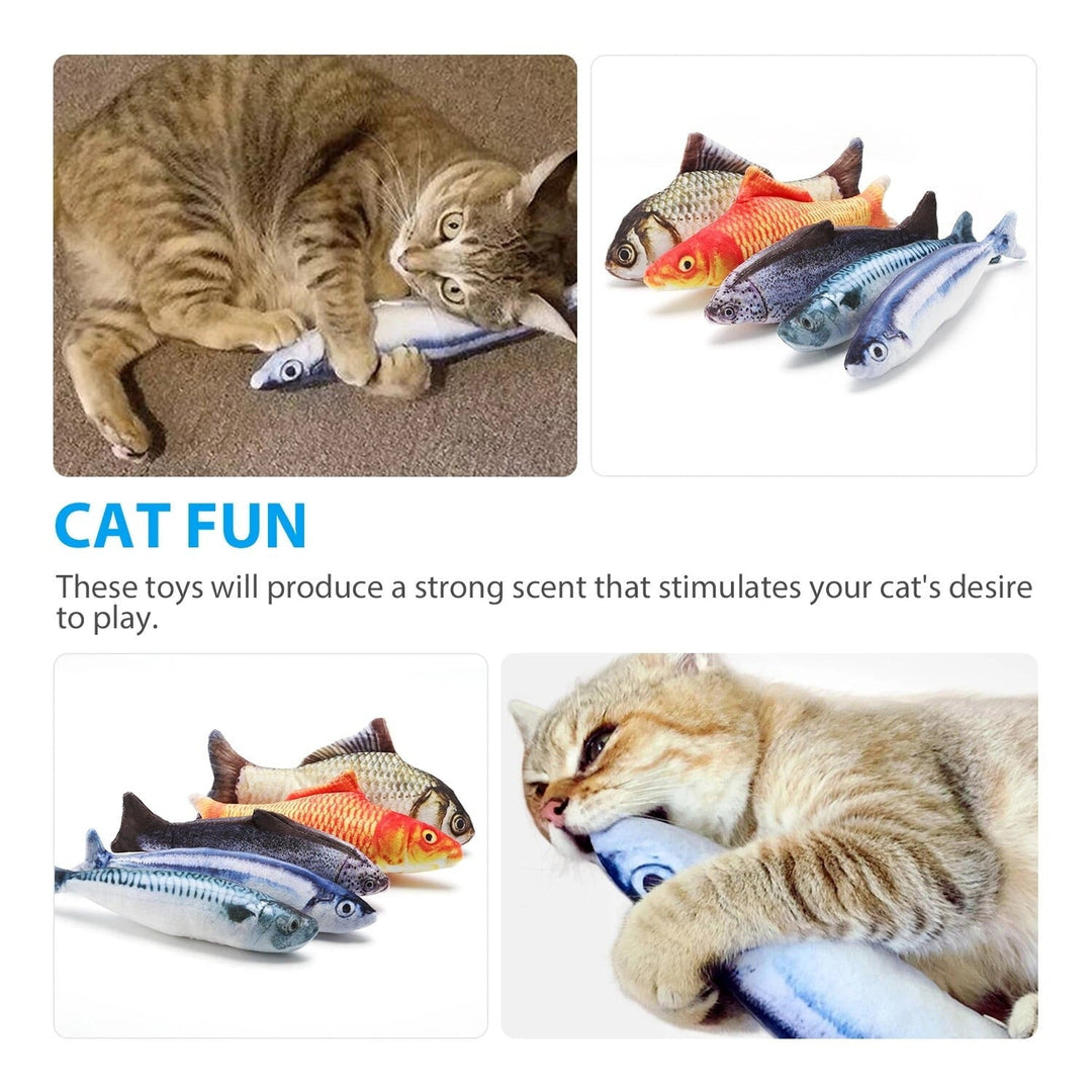 5 Pack Realistic Interactive Fish Cat Kicker Crazy Pet Toy Catnip Toys Gifts