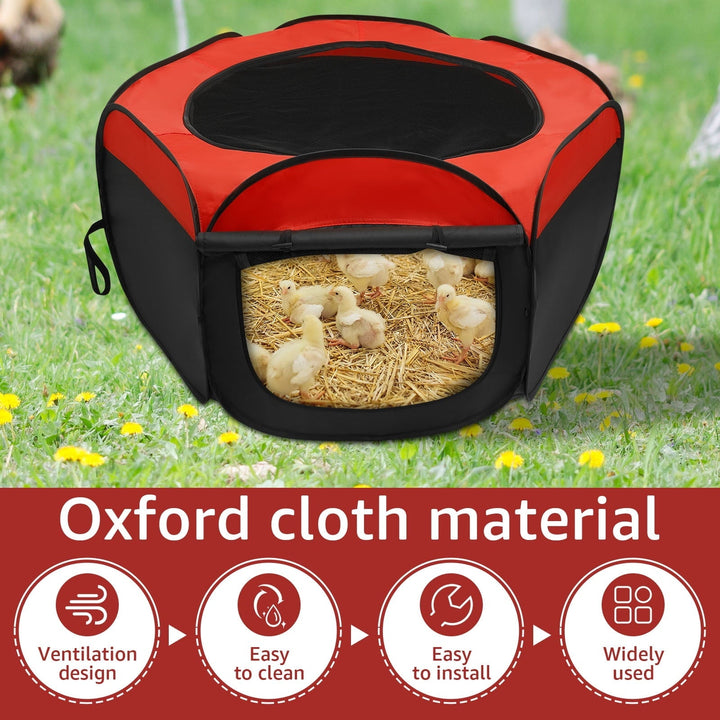 LINFANG Chick Brooder Box Oxford Cloth Chicken Brooder with Double Door Design Practical Chicken Starter Kit with Storage Bag for Small Ducks Cats Dogs Rabbits