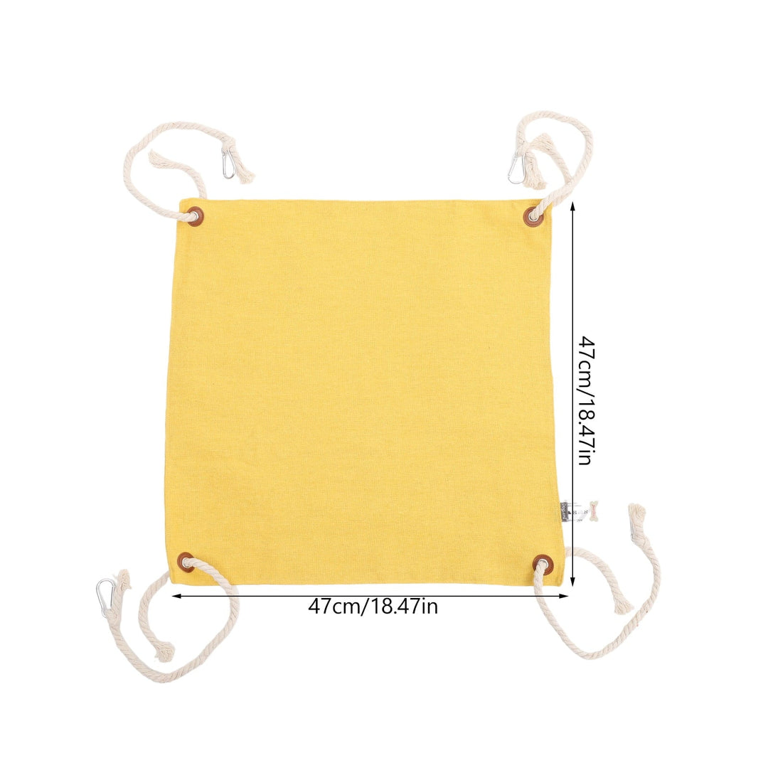HONMEET 1 Set Swing Bed for Cats Yellow Cotton Linen for Indoor Use Comfortable Pet Resting