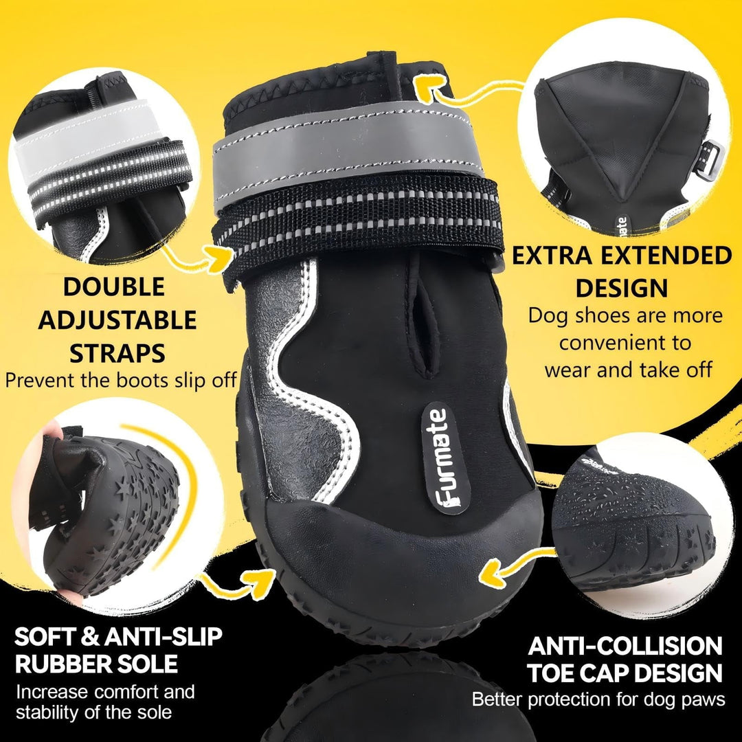 Dog Shoes for Large Small Medium Dogs,Dog Booties for Indoor Hardfloors Anti-Slip,Reflective Strip Waterproof Dog Boots & Paw Protectors for Outdoor Walking Hot Pavement,Winter Snow