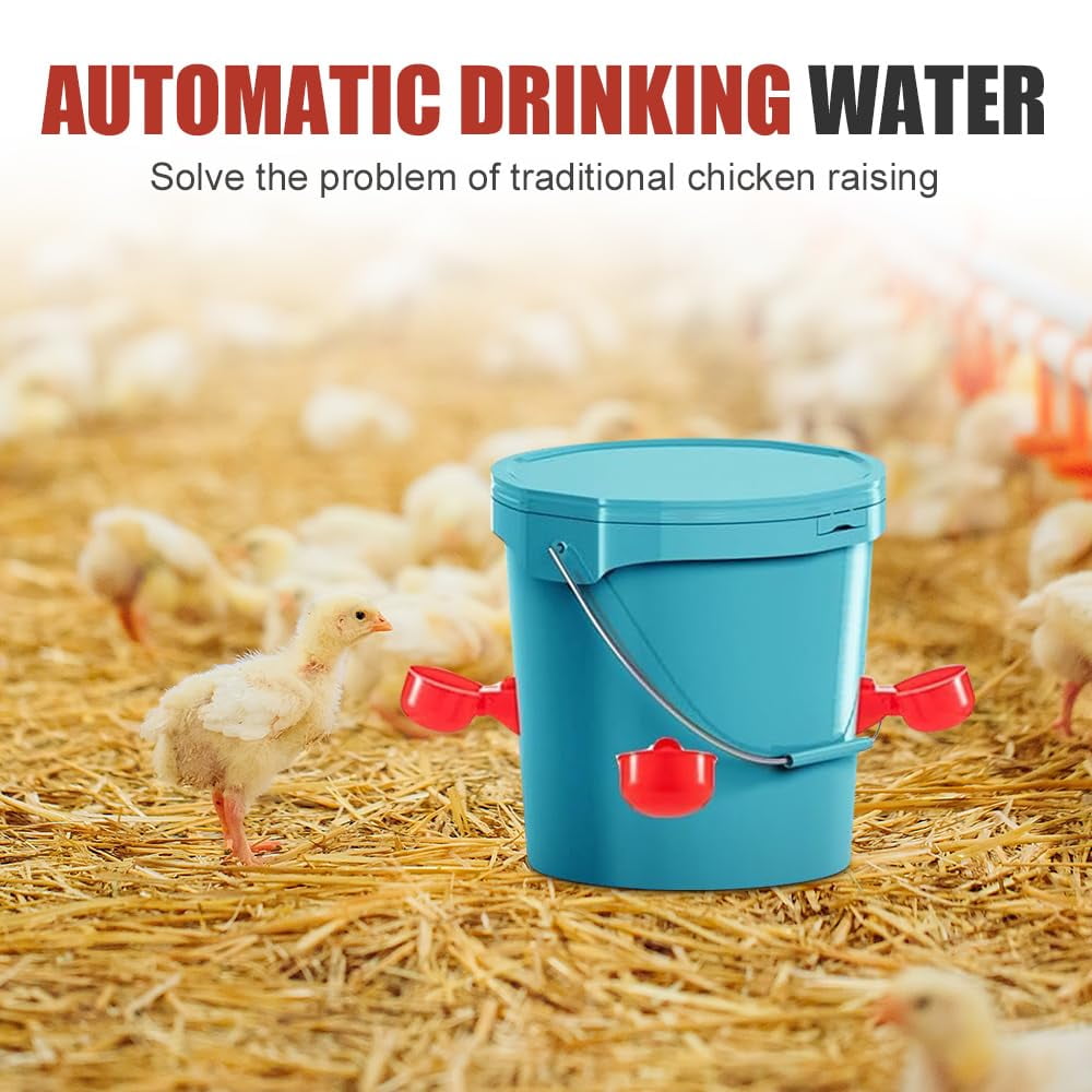 Automatic Chicken Water Cup Bird Coop 2025 New Chicken Waterer, Chicken Feeder and Waterer Set, Feeder Cups for Chicken Duck Goose (Red)