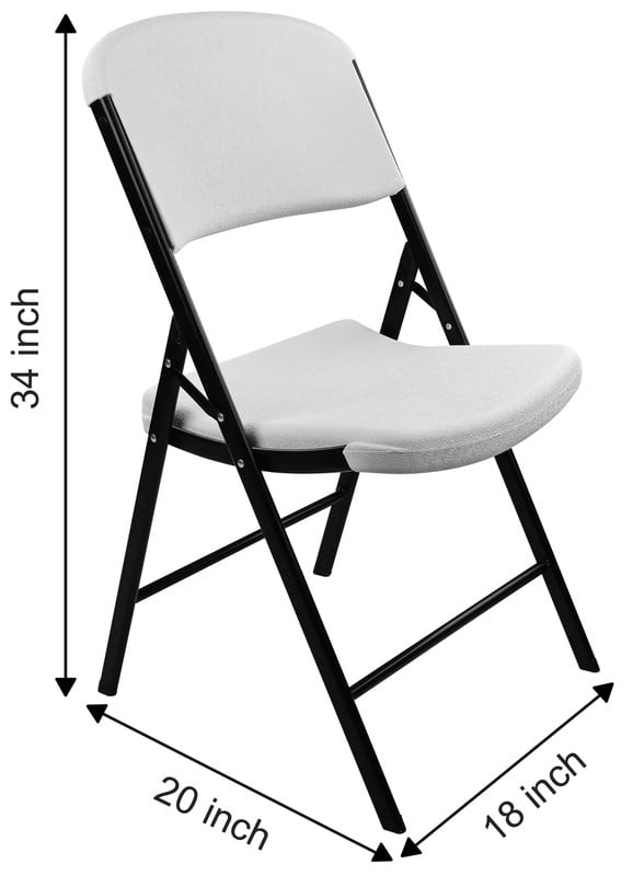 Gianna Folding Chair, Heavy Duty Plastic Chair with 500-Pound Capacity for Kitchen Wedding Party, Set of 2