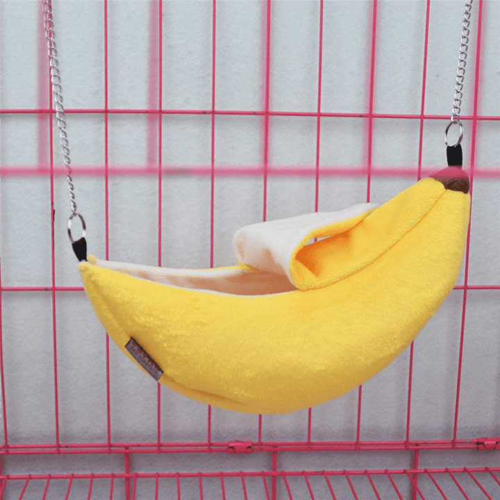 2X Pet Banana Bed Hamster Bed House Hammock Small Animal Bed House Cage Nest Hamster Accessories