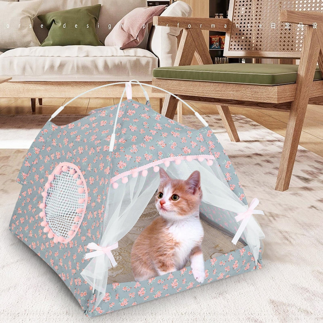 Ear Nest Tent Pet Cat Nest Cat House Available All Seasons For Small And Medium Sized Dogs Removable Washable Foldable for Kitten Cosy Soft Grey