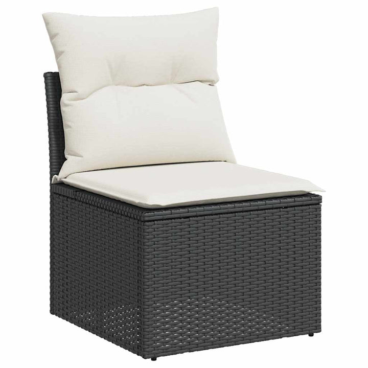 vidaXL Garden Sofa Set Black and Cream White