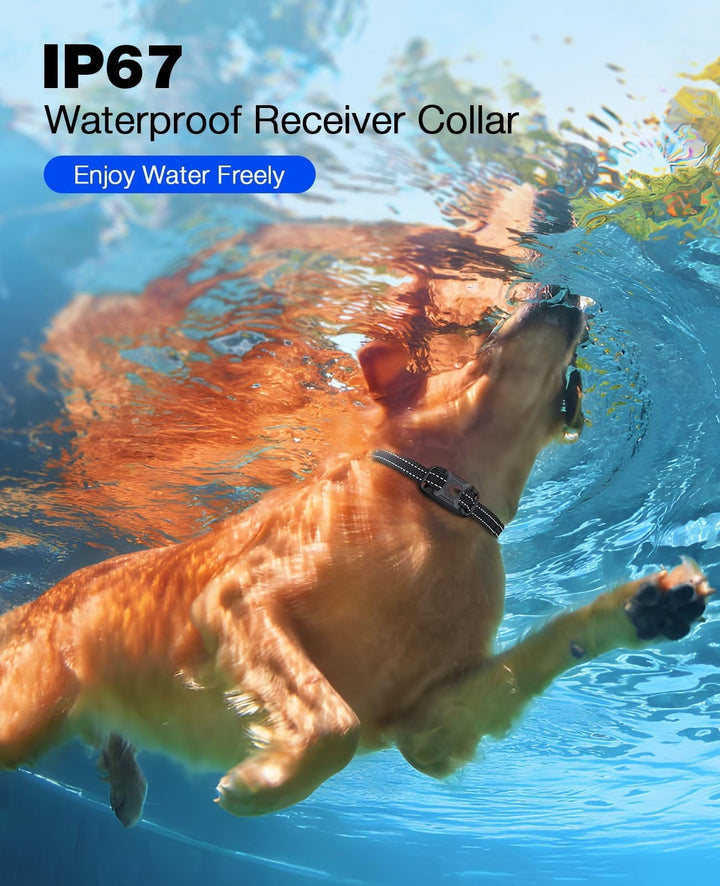 Dog Shock Collar - 3300Ft Rechargeable Waterproof Training Collar with Remote for Small, Medium & Large Dogs, Safe Beep, Vibration & Shock Modes (5-120lbs) Blue
