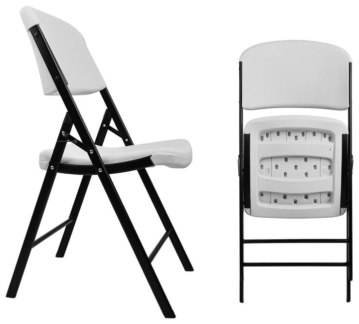 Gianna Folding Chair, Heavy Duty Plastic Chair with 500-Pound Capacity for Kitchen Wedding Party, Set of 2