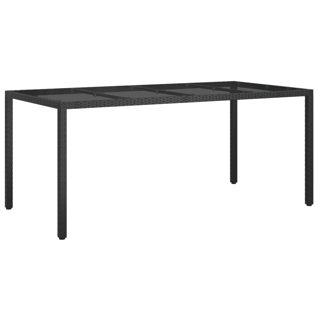 vidaXL Garden Dining Table Black 74.8 x 35.4 x 29.7 in Poly Rattan