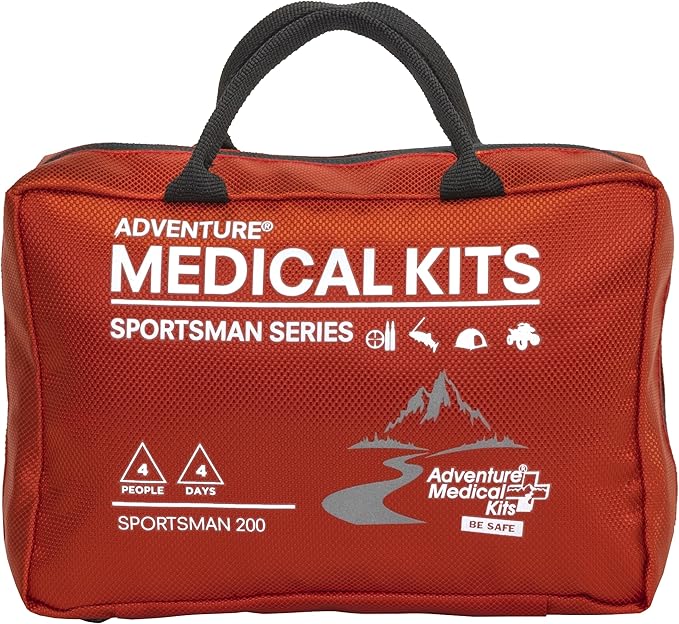 Adventure Medical Kits Sportsman Series Medical Kit - 200 - First Aid Kit for Camping, Hiking, Hunting & More - For 4 People for 4 Days - Includes Bandages, Medicine, Guide Book & More
