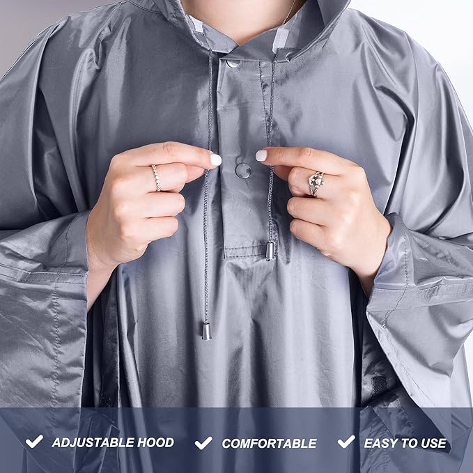 Heavy Duty Rain Poncho for Backpacking, Waterproof Lightweight for Adults, Military, Emergency, Camping, Men, Women