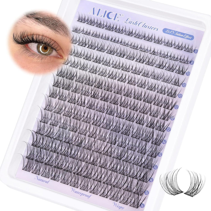 ALICE DIY Natural Lash Clusters | Wispy Anime Cat Eye | 10-16mm, 144 Pcs