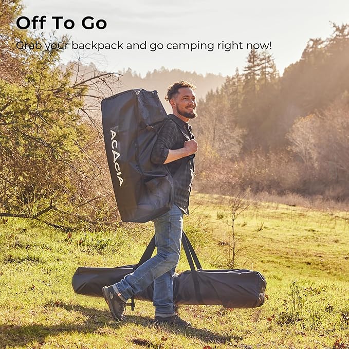 ACACIA Canopy XL for Space Acacia Camping System, PU2000 Waterproof Camping Tarp for 4 Season Camping, UPF50+ Sunproof Tent Tarp with 4 Telescoping Poles, Carry Bag, Almond