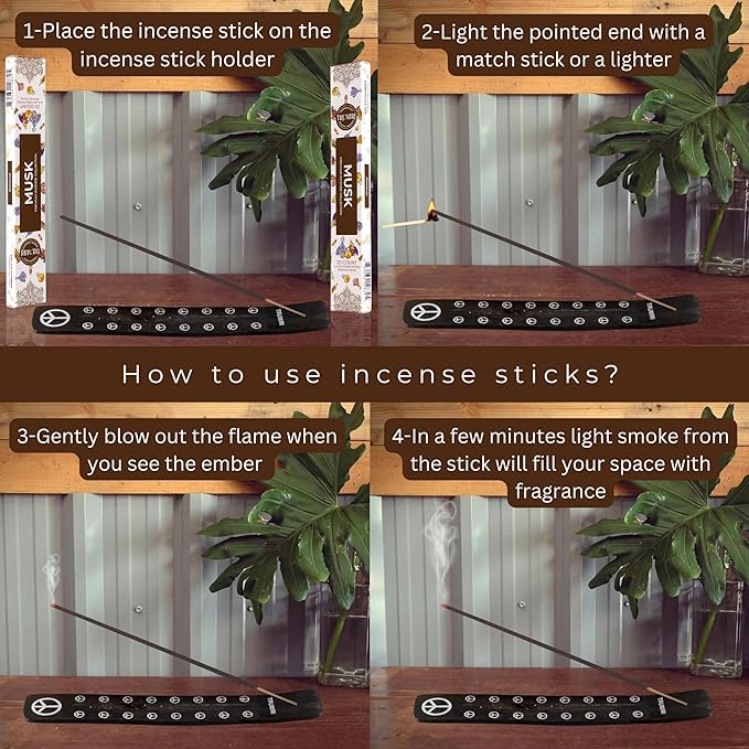 Musk Incense Sticks - Total 40 Insence-Sticks - Dual Pack of 20 Insense - Inciensos - Inscents - Natural Non Toxic Ingredients - Incents - Incence - Inscense - Insents
