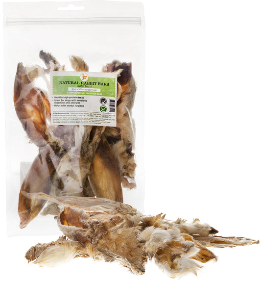 100g Rabbit Ears With Hair Natural Hypoallergenic Dog Treat Chew Grain & Gluten Free