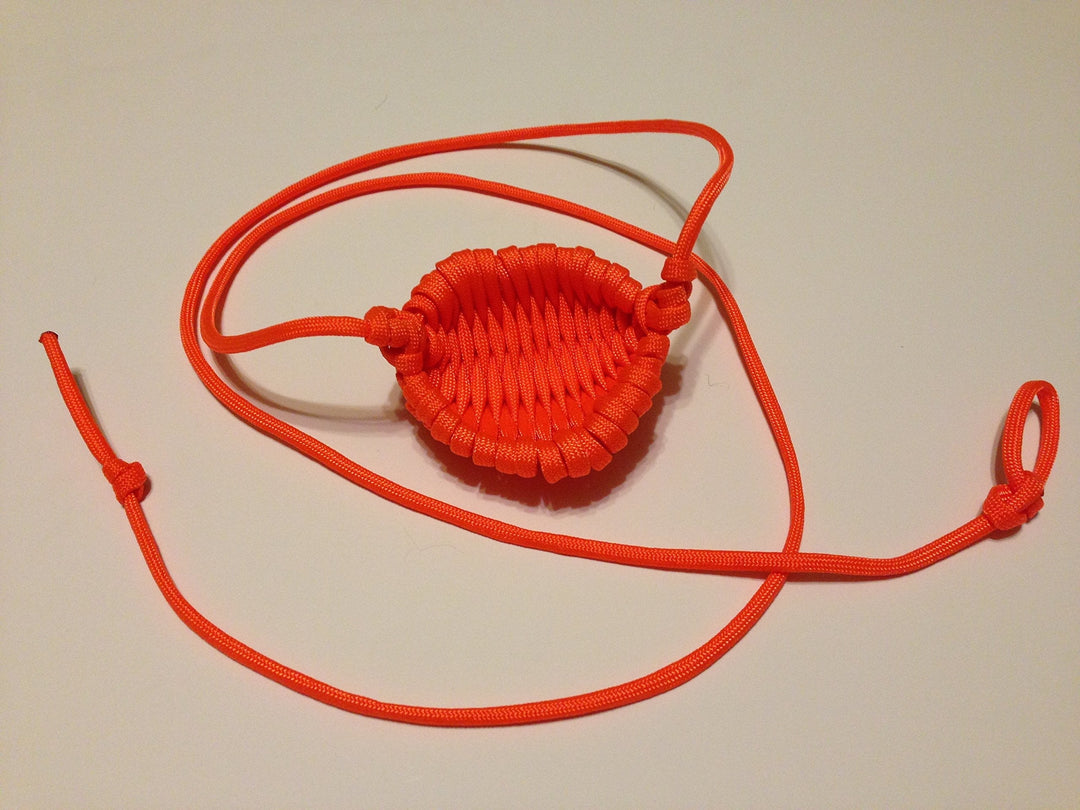 Paracord Shepherd Sling (Old-fashioned Slingshot) Handmade By David the Shepherd (Neon Orange)