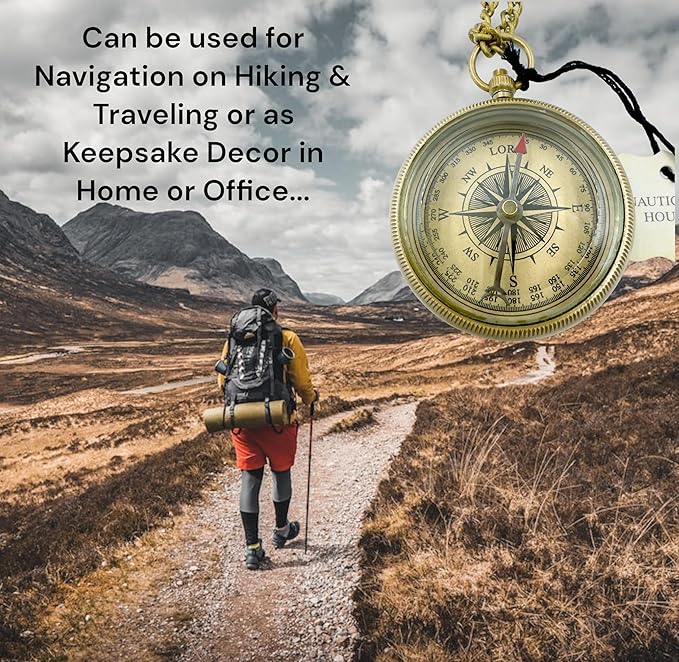 Bible Verse Brass Compass – “Trust in The Lord with All Your Heart” (Proverbs 3:5-6) | Religious Gifts for Men, Women, Boys, Girls, Teens | Daily Encouragement, Easter, Baptism, Faith-Based Keepsake