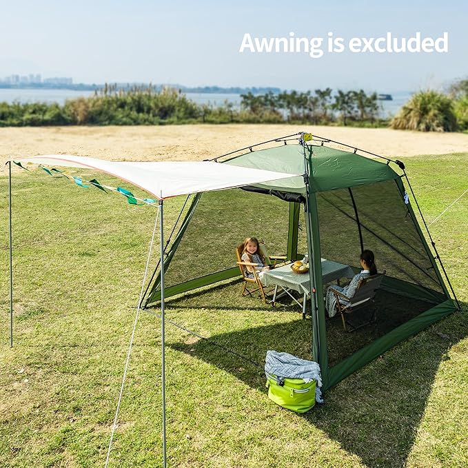 8.2'x8.2' Pop Up Canopy, 2025 Upgraded Outdoor Screen House Tent, Portable Folding Instant Camping Canopy, Easy Set-up Canopy -Olive Green