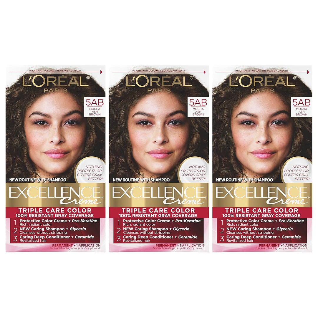 5RB Medium Reddish Brown Hair Color | L'Oreal Paris Excellence Creme – 8 Weeks Gray Coverage
