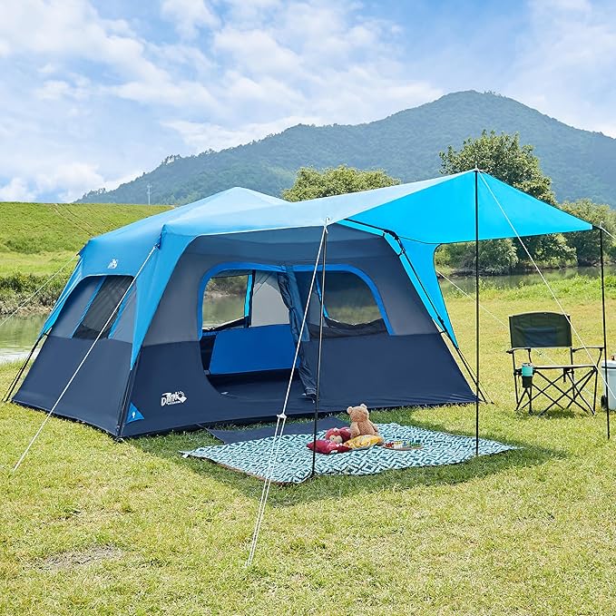 4/6/8 Person Instant Cabin Tent, Easy 60 Second Setup Family Tents for Camping, Pop up Camping Tent, Large Waterproof Tents for Outdoor Camping, Spacious Interior, Upgraded Ventilation