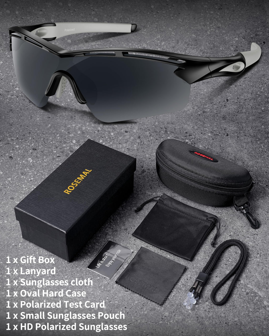 Polarized Sports Sunglasses for Men Women Youth Baseball Cycling Running Driving Fishing Tennis Golf Motor TAC UV400 TR90