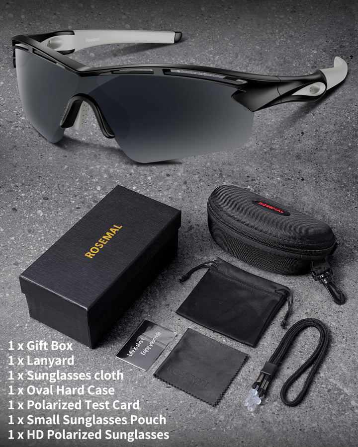 Polarized Sports Sunglasses for Men Women Youth Baseball Cycling Running Driving Fishing Tennis Golf Motor TAC UV400 TR90