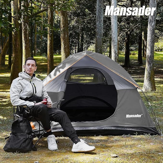 Camping Tent, Waterproof 2/3/4 Person Tents for Camping, Lightweight Easy Set Up Outdoor Hiking Tent Backpacking Tent with Carry Bag, Backpack Tent Suit for Family Beach Hiking Travel