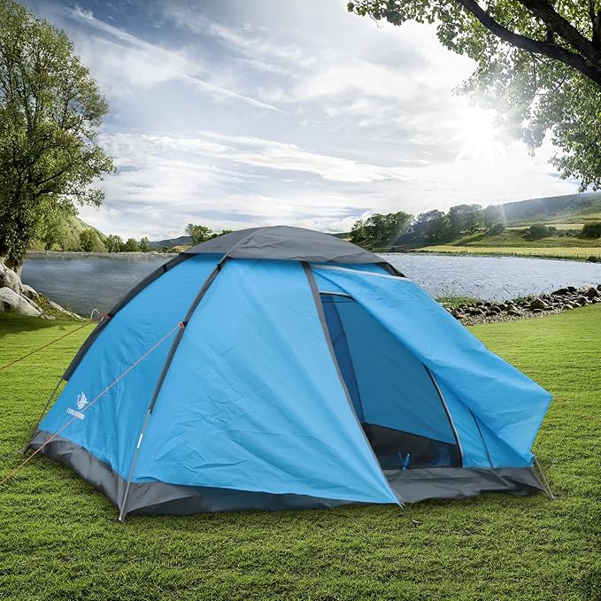 2-3 Person Backpacking Tent, 3-4 Season Lightweight Waterproof Tents with Two Doors for Outdoor Camping, Hiking, Family Beach Hunting Travel