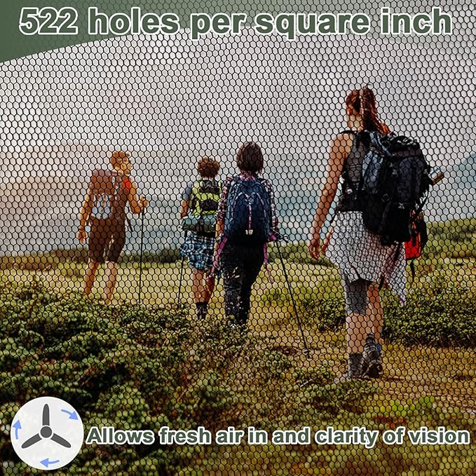 Benvo Mosquito Head Net Mesh, Face Neck Fly Netting Hood from Bugs Gnats Noseeums Screen Net for Any Outdoor Lover- with Carry Bags Fits Most Sizes of Hats Caps (2pcs, Olive, Updated Big Net)