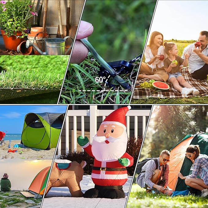 RIY 7" Camping Tent Stakes Aluminum Lightweight Camping Canopy Stakes Pegs