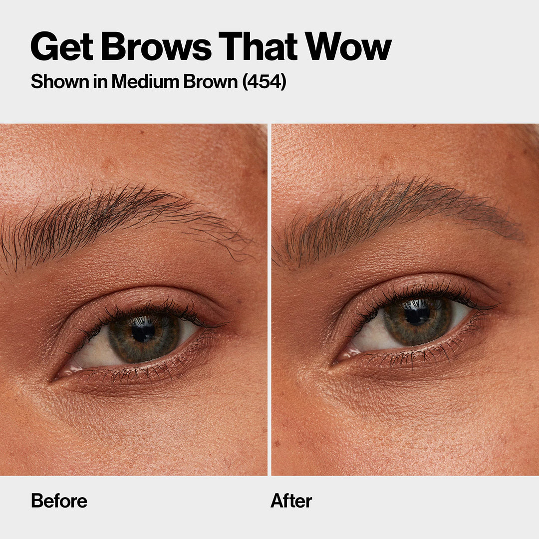 Revlon ColorStay Micro Eyebrow Pencil with Built In Spoolie Brush, Infused with Argan and Marula Oil, Waterproof, Smudgeproof, 454 Medium Brown, 0.003 oz