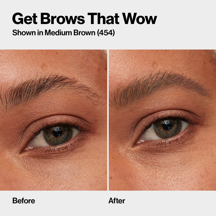 Revlon ColorStay Micro Eyebrow Pencil with Built In Spoolie Brush, Infused with Argan and Marula Oil, Waterproof, Smudgeproof, 454 Medium Brown, 0.003 oz