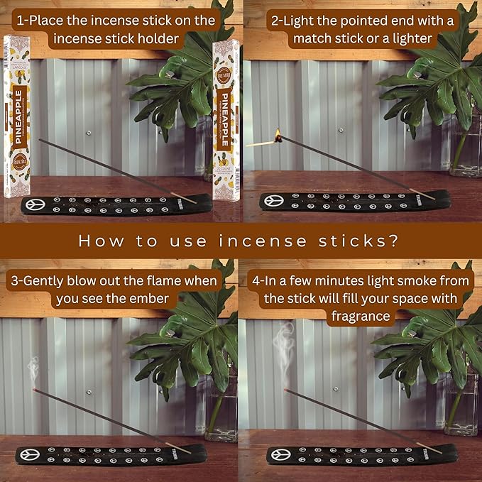 Pineapple Incense Sticks - Incienso de Piña - Total 40 Insence-Sticks - Dual Pack of 20 Insense - Inciensos - Inscents - Natural Non Toxic Ingredients - Incents - Incence - Inscense - Insents