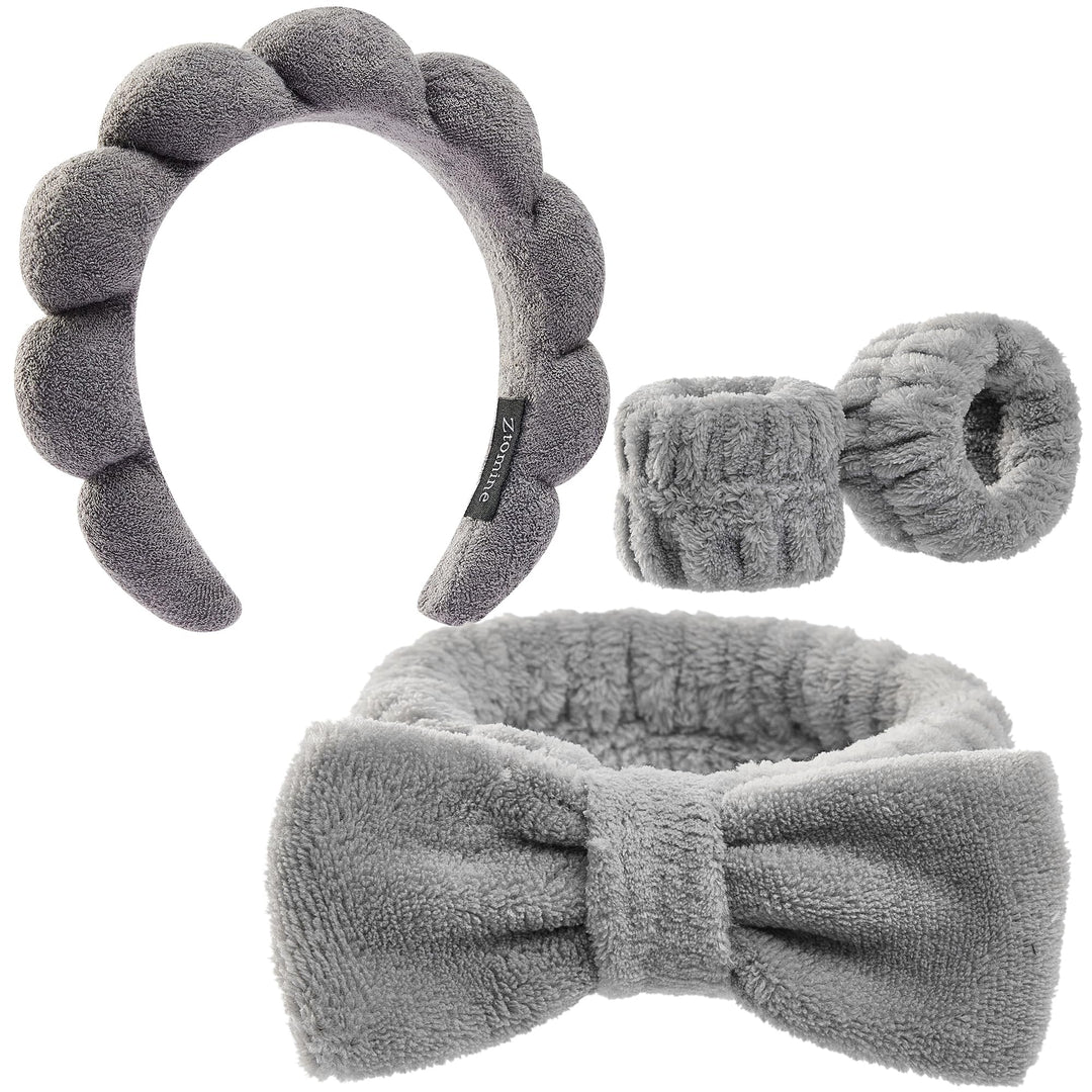 Ztomine Headbands for Women - Spa Headband and Wristband Set - Headband for Washing Face,Facial Mask,Makeup and Skin Care,Gifts for Women and Teen Girl Gifts Trendy Stuff