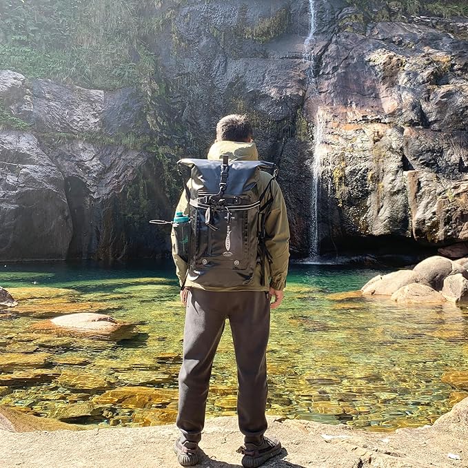 Heavy Duty Waterproof Dry Bag Backpack - 35L Roll-Top Floating Dry Bag Backpack for Kayaking, Rafting, Boating