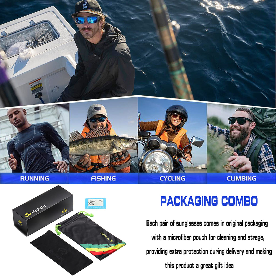 VIAHDA Polarized Sports Sunglasses for Man Cycling Running Fishing Golf Sun glasses Women HD6009