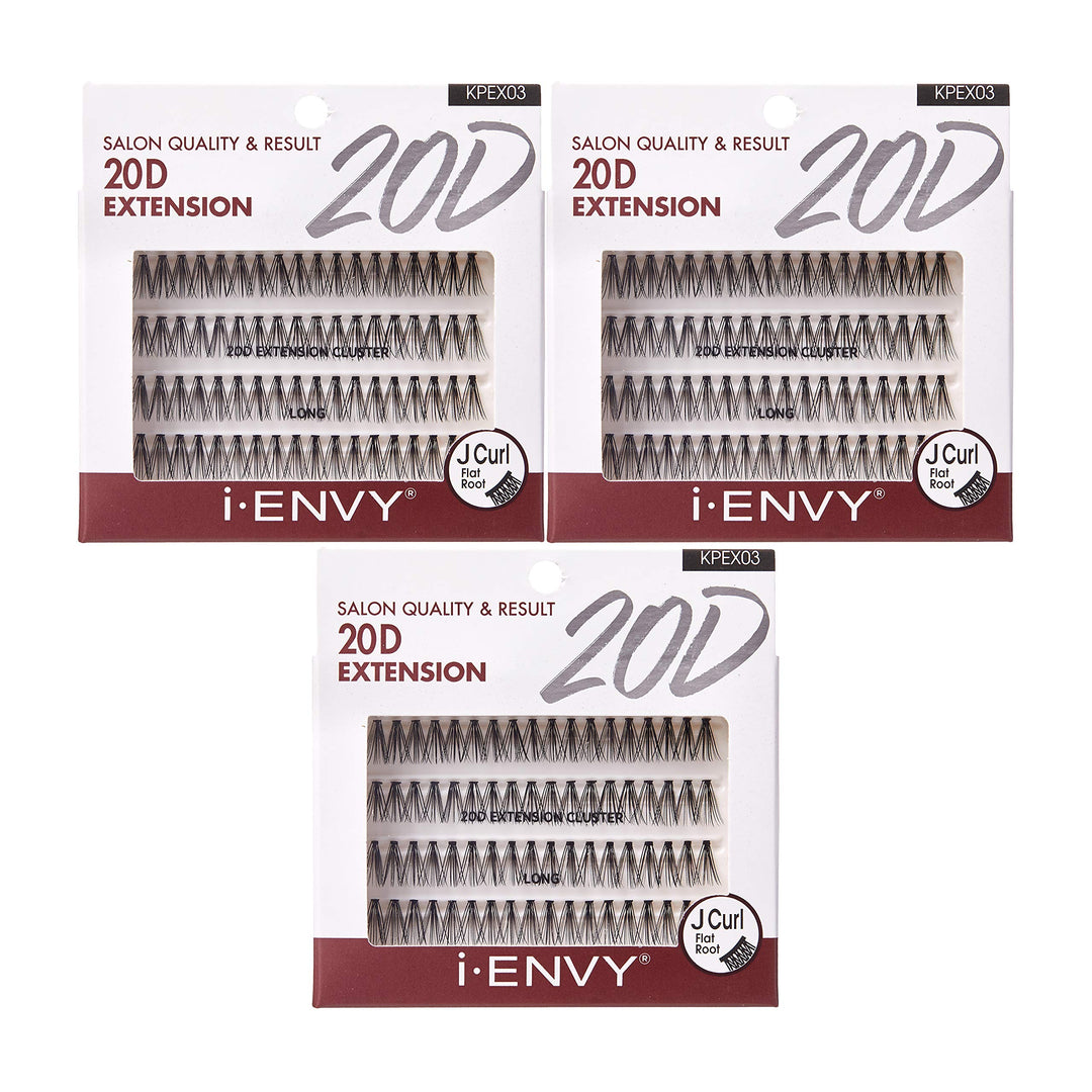 i-ENVY 20D Extension Cluster Individual Lashes (Long, 3 PACK)