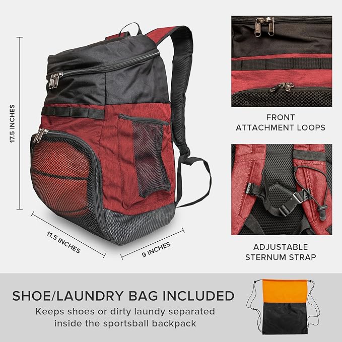 Basketball Backpack with Ball Compartment