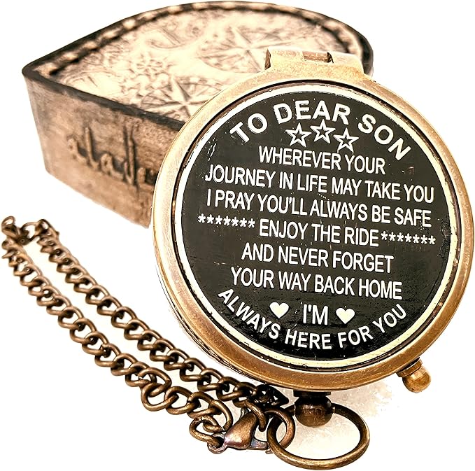 Inspiration Gift for Men Women Engraved Compass - Go Confidently - Thoreau Quote, You're Awesome Employee, Coworker Meaningful Gift for him her