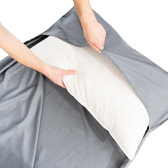 2-in-1 Sleeping Bag Liner and XL Sized Travel Sheet - All Around Zipper - 100% Cotton - Ultra Lightweight Sleep Liner for Hotel Hostel and Camping