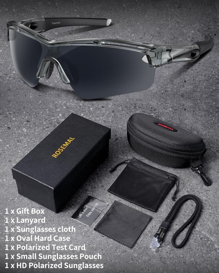Polarized Sports Sunglasses for Men Women Youth Baseball Cycling Running Driving Fishing Tennis Golf Motor TAC UV400 TR90