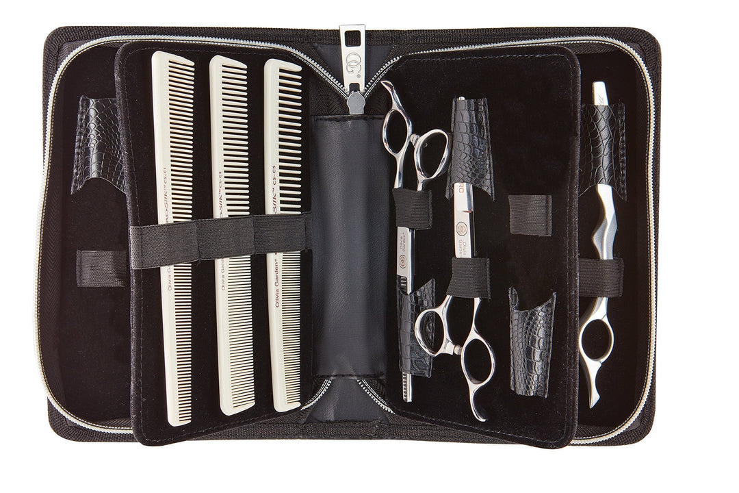 Olivia Garden SilkCutPro Professional Hairdressing Shear Large Capacity Shear Case Deal Contains Professional Hairdressing 6.5" Shear and Thinner Intro Case Contains: SKP-650, SKP-T635