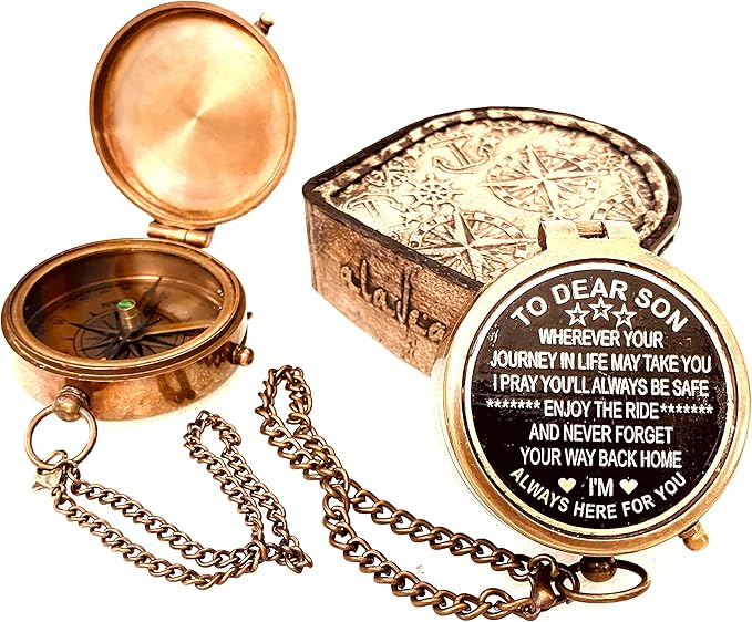 Inspiration Gift for Men Women Engraved Compass - Go Confidently - Thoreau Quote, You're Awesome Employee, Coworker Meaningful Gift for him her