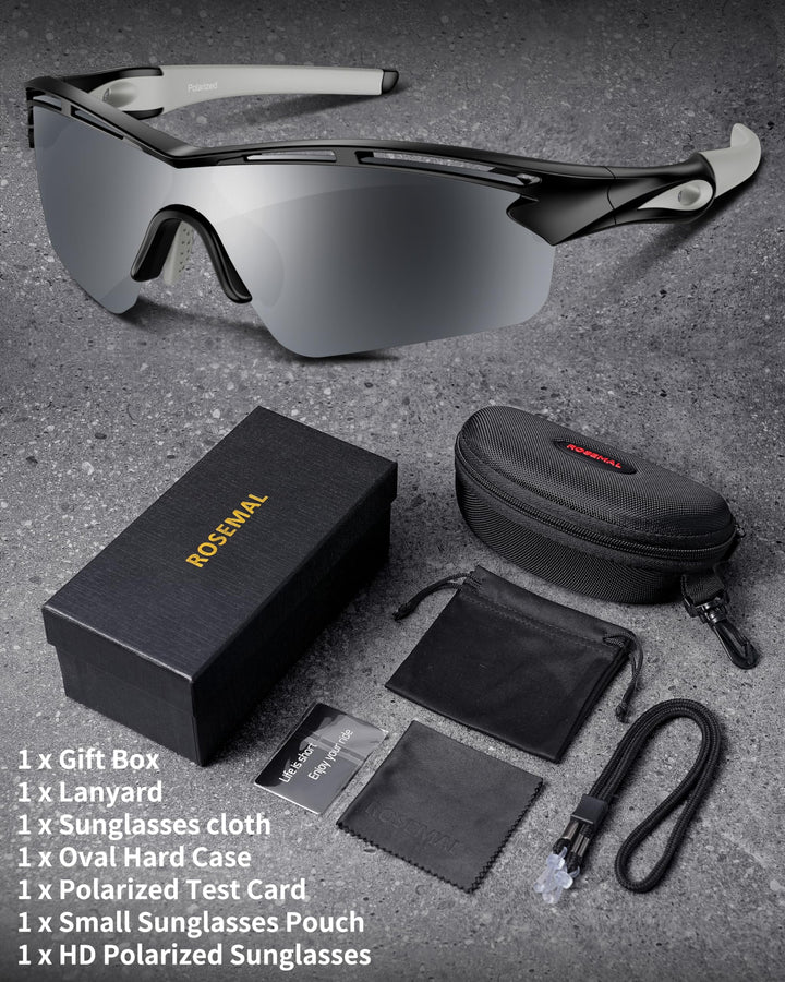 Polarized Sports Sunglasses for Men Women Youth Baseball Cycling Running Driving Fishing Tennis Golf Motor TAC UV400 TR90