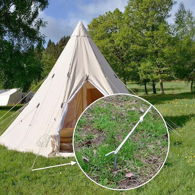 9 Inches 40 Pack Heavy Duty Tent Stakes, Metal Ground Stakes for Camping, Garden or Inflatable, Galvanized Steel Pegs for Yard and Outdoor Decorations