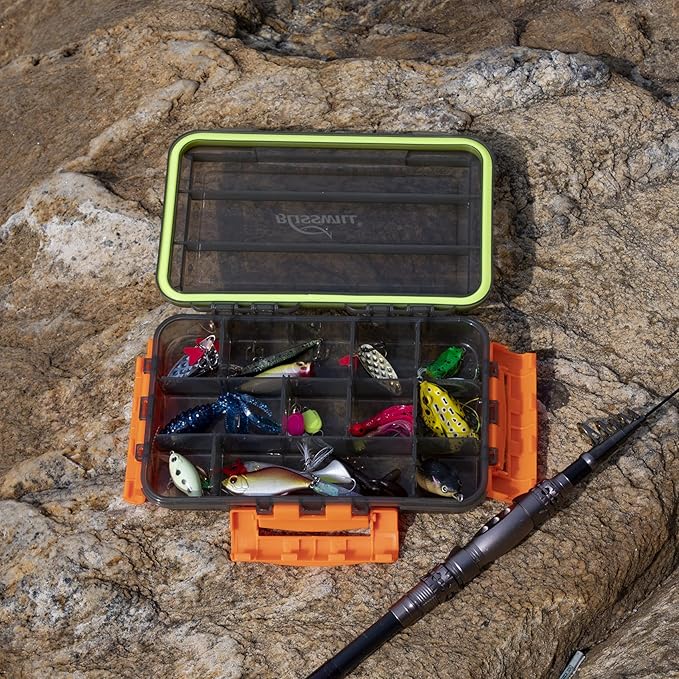 BLISSWILL Fishing Tackle Storage Trays,Fishing Tackle Box,Storage Organizer Box,3600/3700 Tackle Trays with Removable Dividers,Tea-Colored Transparent Waterproof Fishing Tackle Storage